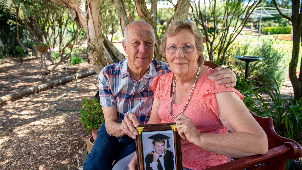 Lawrie and Wendy Brooks, parents of Jeffrey Brooks who died at a Beenleigh crayfish farm. Picture: David Martinelli