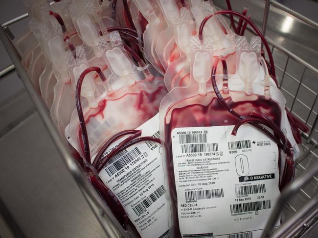 About half of Australians have O-type blood, and reserves of the blood type are running low. Picture: Lifeblood