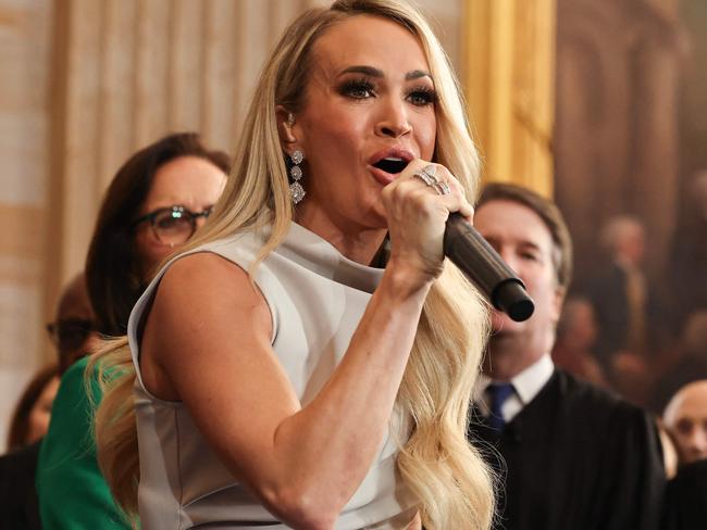 Underwood sings at Mr Trump’s inauguration. Picture: Chip Somodevilla/Getty Images/AFP