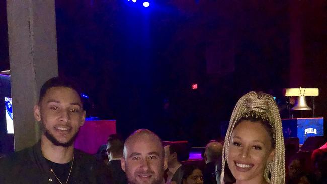 Sean Tribe (centre) has won a default judgment in his defamation case against half-sister Olivia Simmons (right), the sister of NBA star Ben Simmons. Picture: Twitter