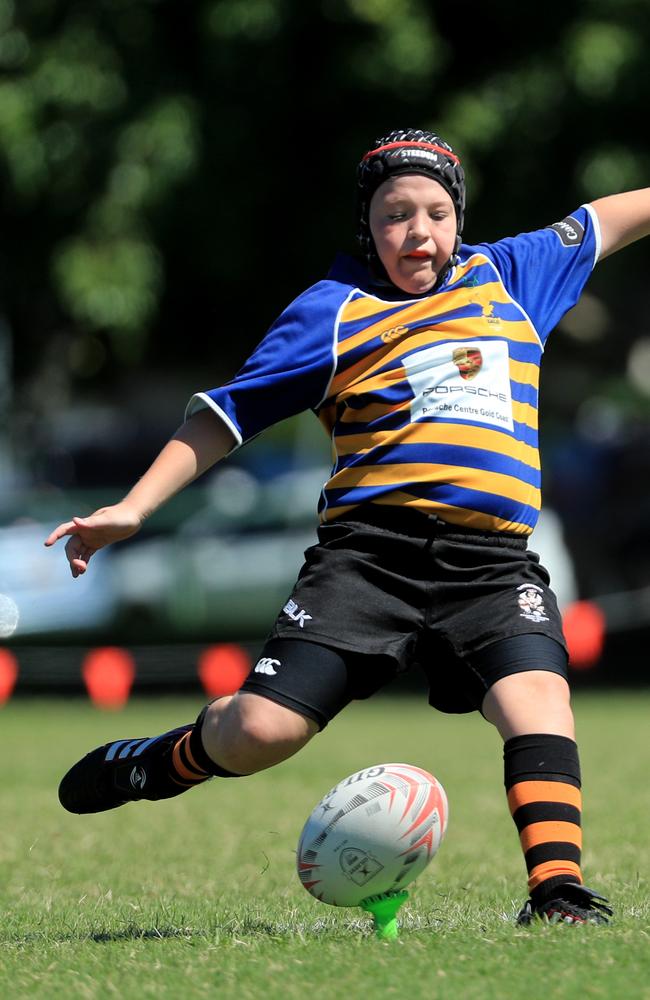 SURFERS PARADISE RUGBY, GOLD COAST , AUSTRALIA - April 10, 2021: Far North Coast U13s v USQ Saints U13s - Day Two of King of the Country rugby tournament.Played at Surfers Paradise Eagles Rugby Ground at Southport. Picture: Scott Powick Newscorp