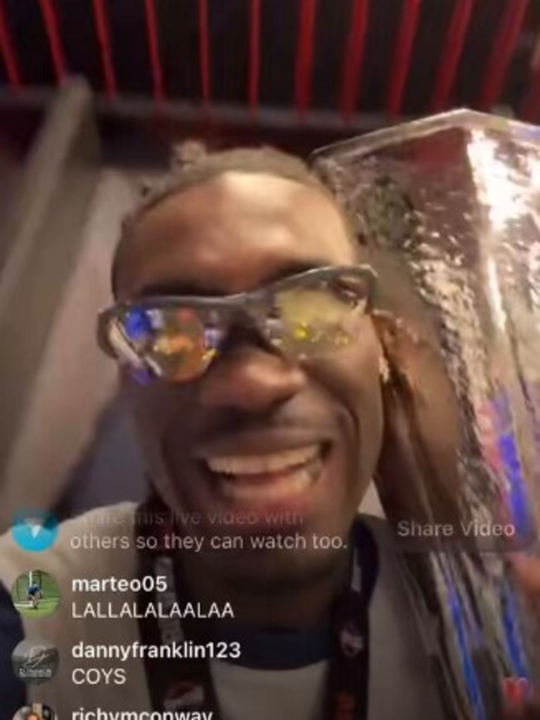 Yves Bissouma jumps on Instagram live to broadcast the celebrations to the masses.