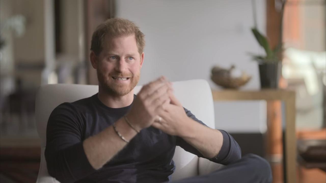 Prince Harry said he finds it hard to talk about the events of the past. Picture: Netflix