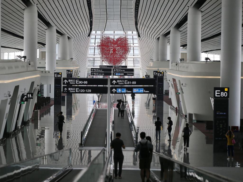 Beijing Daxing International Airport is expected to open to coincide with China’s national day on October 1. Picture: Imaginechina via AP Images