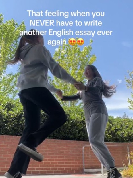 Year 12s take to TikTok to celebrate after the VCE English exam.