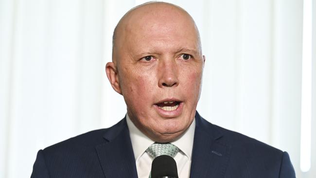 Peter Dutton is understood to be aware of internal calls to make clear that Coalition criticism is focused on Xi Jinping and the Chinese Communist Party to avoid alienating pro-business Chinese-Australian voters. Picture: Martin Ollman