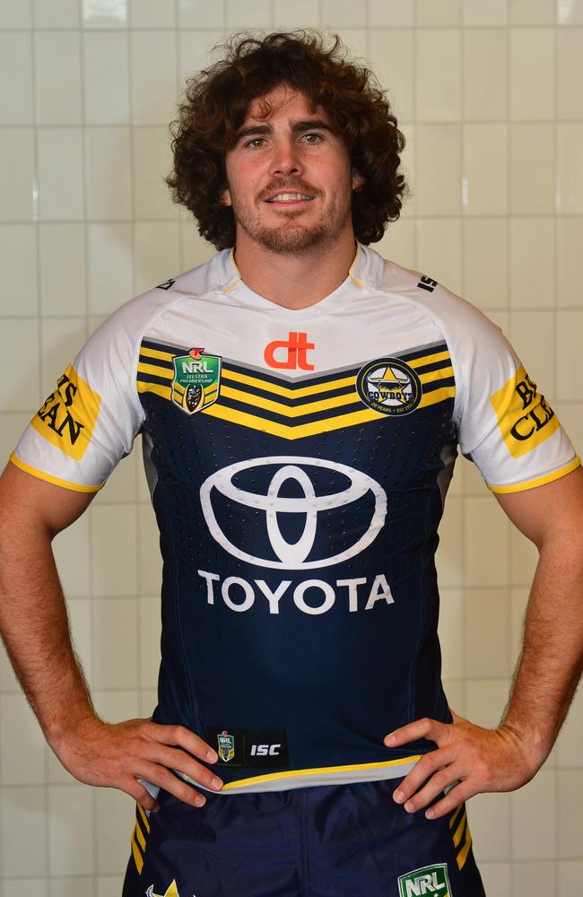 The North Queensland Cowboys launch their 2015 jerseys at the Cowboys Club. Jake Granville in the away strip. Picture: Evan Morgan