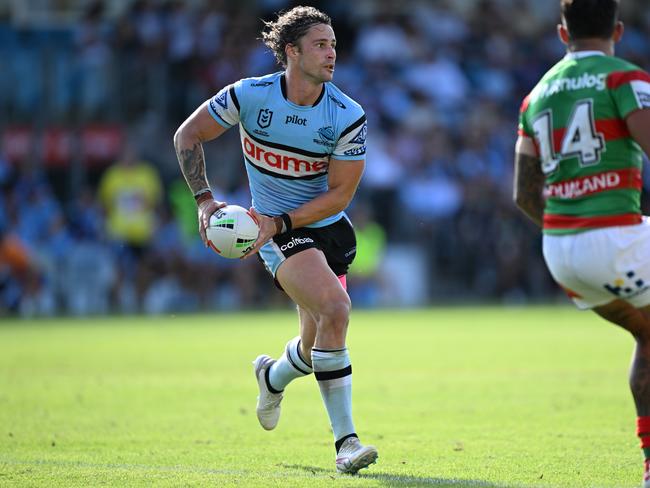 Freed of the burden of running the side, Nicho Hynes has been freed to focus on his running game. Picture: NRL Imagery