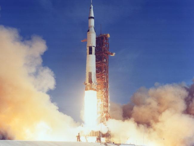 The Apollo 11 Saturn V lifts off with astronauts Neil A. Armstrong, Michael Collins and Edwin E. Aldrin Jr. on July 16, 1969. Picture: NASA