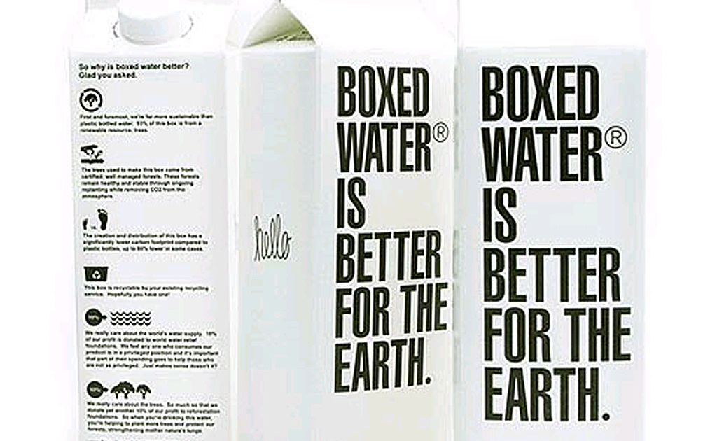 While most Americans buy bottled water, which are made with PET, a material that does contain recycled content, only fourteen percent of those bottles find themselves being recycled. Boxed Water is not only more efficient to transport (two pallets of boxed water is equal to five truckloads of leftover plastic bottles to transport), but cuts down on carbon dioxide, which is emitted when destroying plastic bottles. Picture: Lost at E Minor