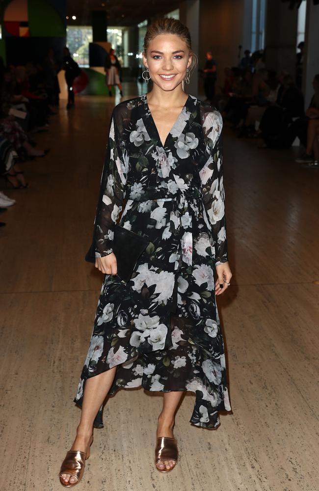 Sam Frost attends the Ginger  Smart show at Mercedes-Benz Fashion Week Resort 18 Collections at Art Gallery of New South Wales on May 17, 2017 in Sydney, Australia. Picture: Getty