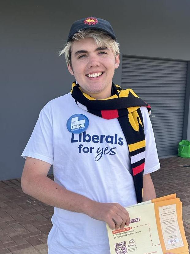 Jayden Squire described himself as a moderate Liberal and campaigned in favour of the Voice to parliament referendum. Picture: Supplied