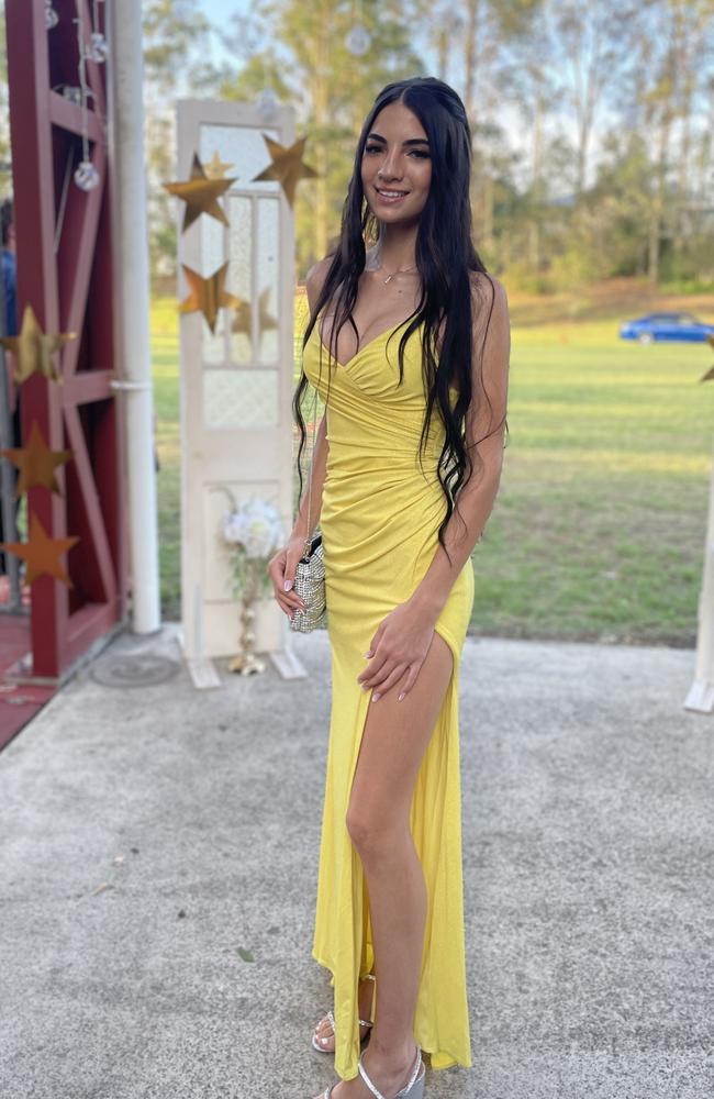 Shail Digman arrives at the 2024 Gympie State High School graduation formal.