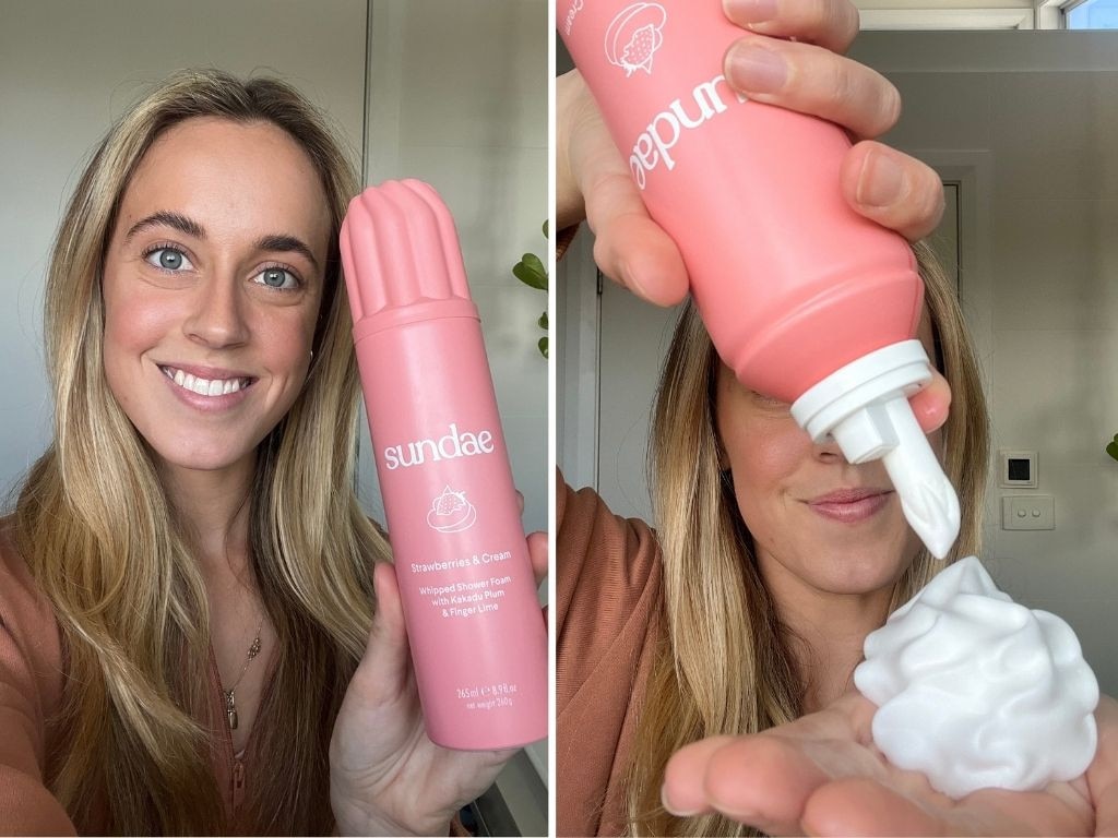 We try the Sundae Body Strawberries &amp; Cream Foaming Body Wash.