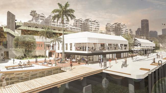 An artist’s impression of what the former HMAS Platypus submarine base will look like. Picture: Sydney Harbour Trust