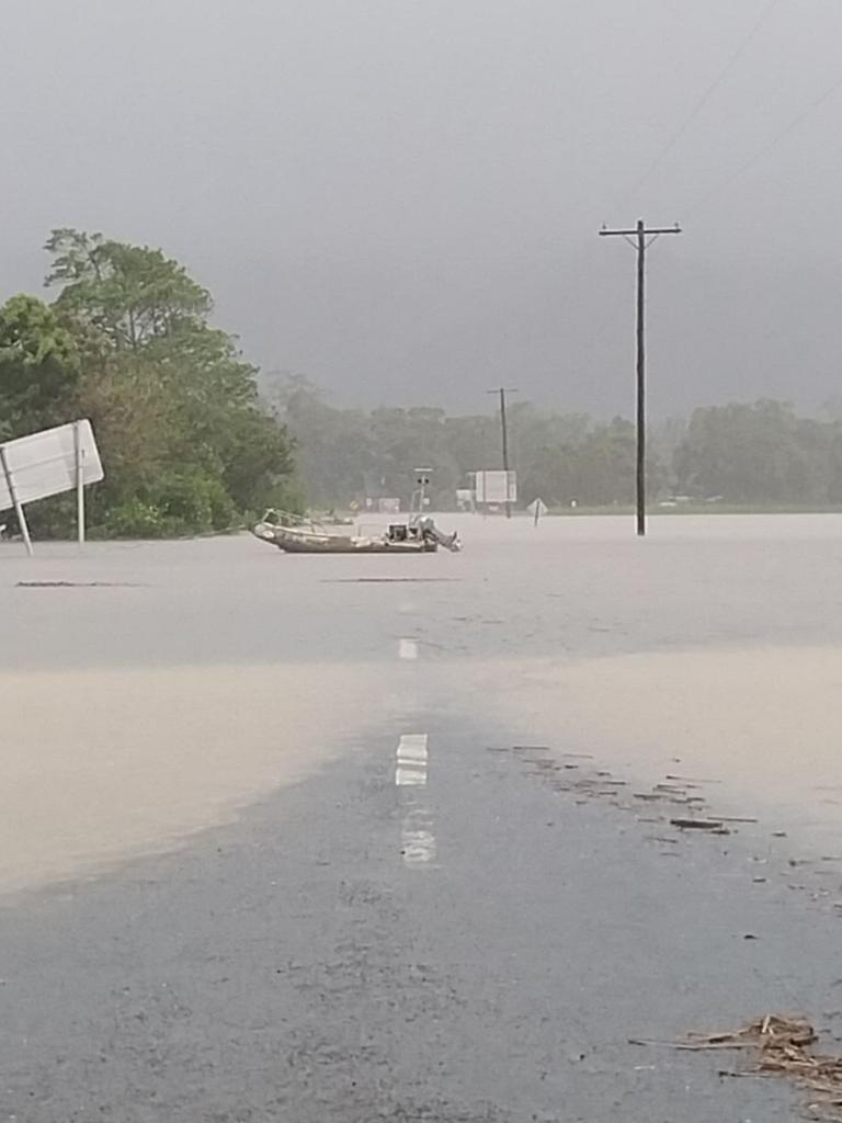 Cape Tribulation Rd near the Daintree Ferry on Saturday afternoon. Picture: David White