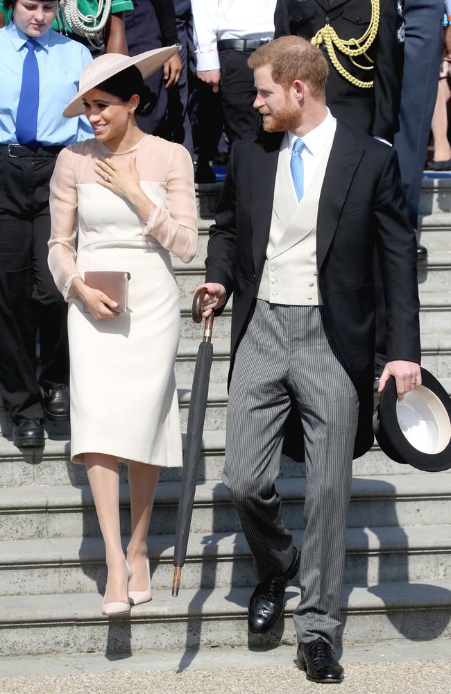 Prince Harry and Meghan Markle were in good spirits at their first event as a married couple. Picture: Chris Jackson/Chris Jackson/Getty Images