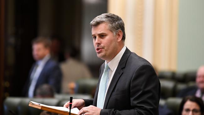 Queensland Police Minister Mark Ryan tables the Youth Justice bill at Parliament House. Picture: NCA NewsWire / Dan Peled