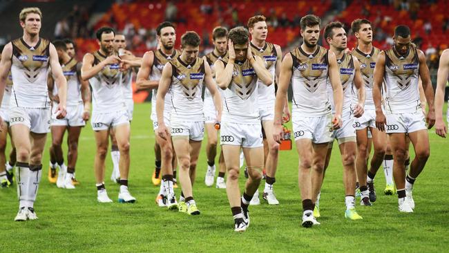 This Hawthorn clash strip wasn’t popular. Picture: Getty