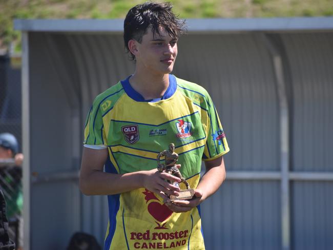 Hunter Harris in the Moranbah Miners v Wanderers U15s RLMD Grand Final at JRL Field 5, September 4, 2021. Picture: Matthew Forrest