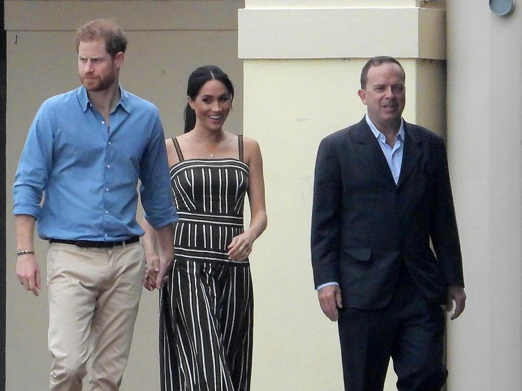 Foggy start at Bondi for the royal visit , small crowds about. Picture: John Grainger
