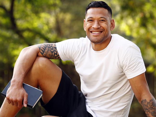 SUNDAY TELEGRAPH - 30/11/19Israel Folau pictured with his Bible at his church in Kenthurst today. Picture: Sam Ruttyn