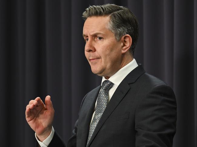 CANBERRA, Australia - NewsWire Photos - October 29, 2024: Federal Treasurer Jim Chalmers and Minister for Health and Aged Care Mark Butler hold a press conference on the results of the Covid inquiry at Parliament House in Canberra. Picture: NewsWire / Martin Ollman