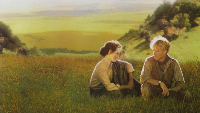 Actors Meryl Streep and Robert Redford in a scene from the 1985 film Out of Africa.
