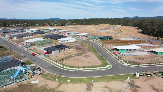 An aerial view of the development.