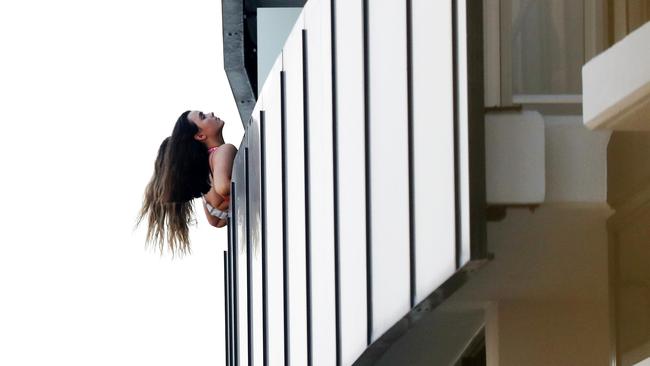 School leavers arrive in Surfers Paradise on the Gold Coast for the annual Schoolies week. Picture: Nigel Hallett