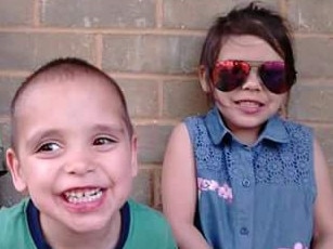 *WARNING - CHILD ON THE LEFT CANNOT BE IDENTIFIED OR PUBLISHED AS THERE IS AN ONGOING CUSTODY BATTLE* Children of Hillier murder victim Adeline Yvette Rigney-Wilson. (L-R) Sean, 7, and his two siblings, who were murdered alongside their mother by Steven Peet, Corey, 5 and Amber 6.