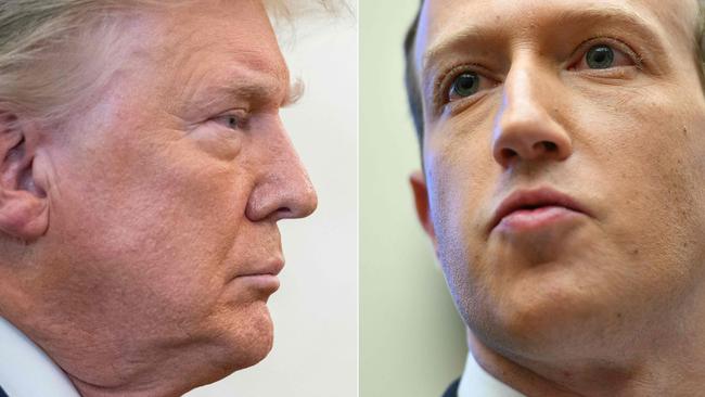 Donald Trump has been banned by Facebook for two more years. Picture: AFP