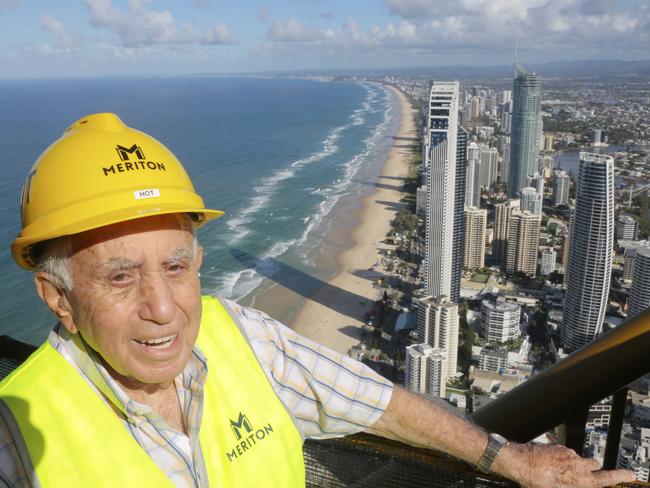 Harry Triguboff  atop the 76-floor Ocean tower