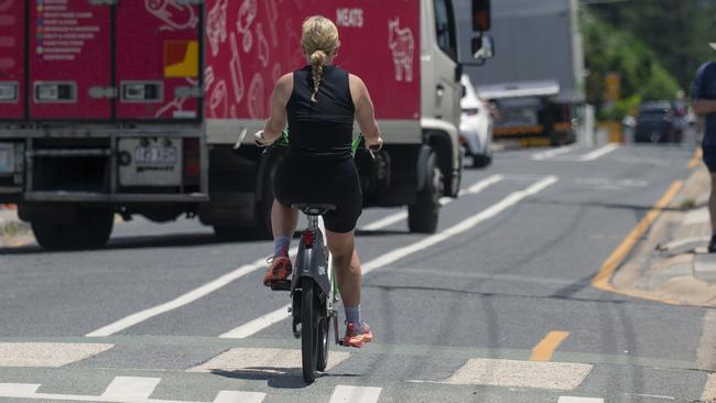 Hedges Ave has turned into a logistical nightmare with cyclists and pedestrians sharing the bike lane complains Mermaid Beach Local Resident Mark Bodna.Picture; Glenn Campbell