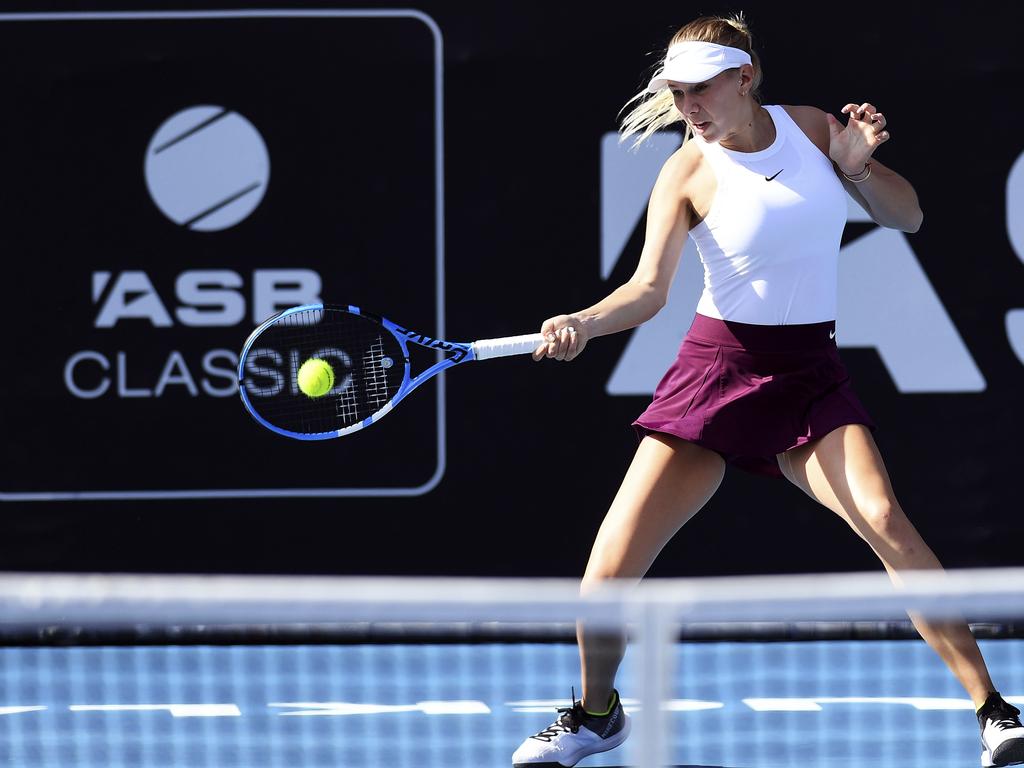 Amanda Anisimova facing Serena Williams at the ASB Classic in Auckland, New Zealand last week