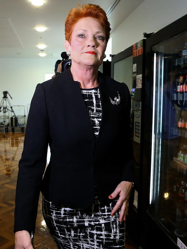 Senator Pauline Hanson today.