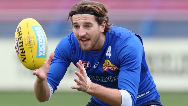 Western Bulldog's training at the Whitten Oval . Marcus Bontempelli during the warm up . Pic: Michael Klein