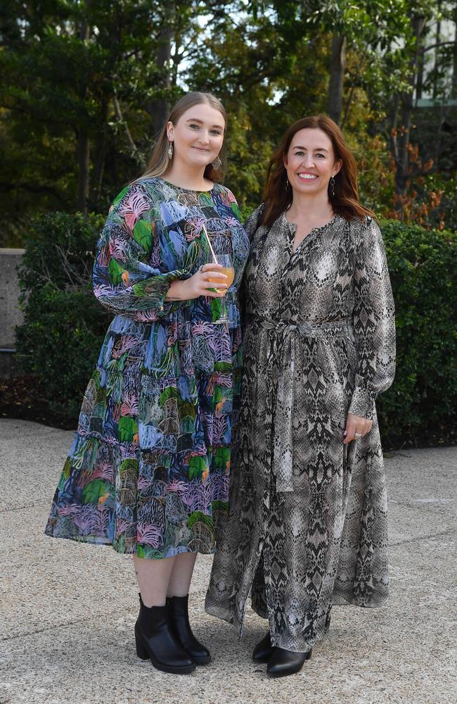 Bridgitte Stevenson and Anna Kerwick (Merlo Coffee) at the Youngcare Women's Lunch at River Plaza, State Library of QLD, South Brisbane. Friday June 4, 2021 Picture, John Gass