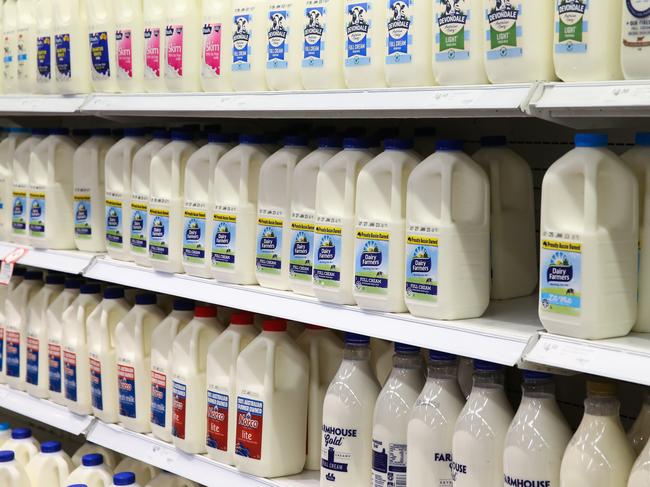 SYDNEY, AUSTRALIA - Newswire Photos JANUARY 17, 2022: A view of a dairy section in a coles supermarket while they fix some general prices on specific food items to help out families with their weekly grocery budgets to provide some relief with the rising cost of living. Picture: NCA NewsWire