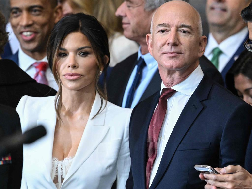 Former entertainment reporter Lauren Sanchez and Amazon founder Jeff Bezos attend Donald Trump’s inauguration in Washington, DC. Picture: SAUL LOEB/POOL/AFP