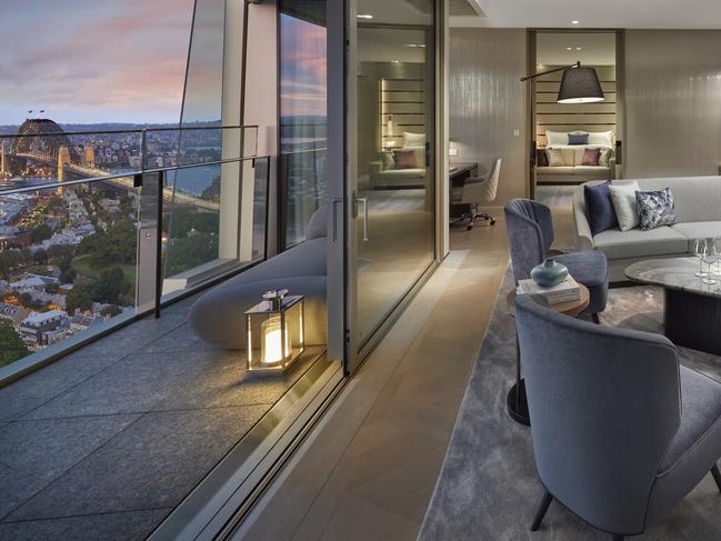 Living room of a two-bedroom Crystal Villa  at Crown Towers Sydney.