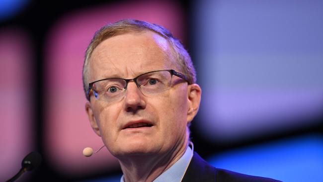 Governor of the Reserve Bank of Australia, Philip Lowe, addresses the Australian Financial Review BHP Business Summit in Sydney, Wednesday, March, 7, 2018. (AAP Image/Dean Lewins) NO ARCHIVING