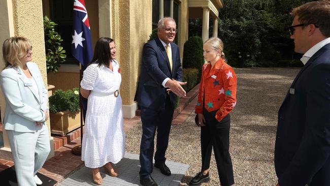 The pair met at the 2022 Australian of the Year finalists morning tea. Picture: NCA NewsWire / Gary Ramage