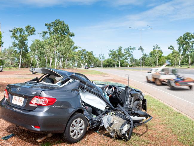 A lucky escape for motorists as passengers walked away from a crash which saw at least one cut out of her car. Picture: Che Chorley