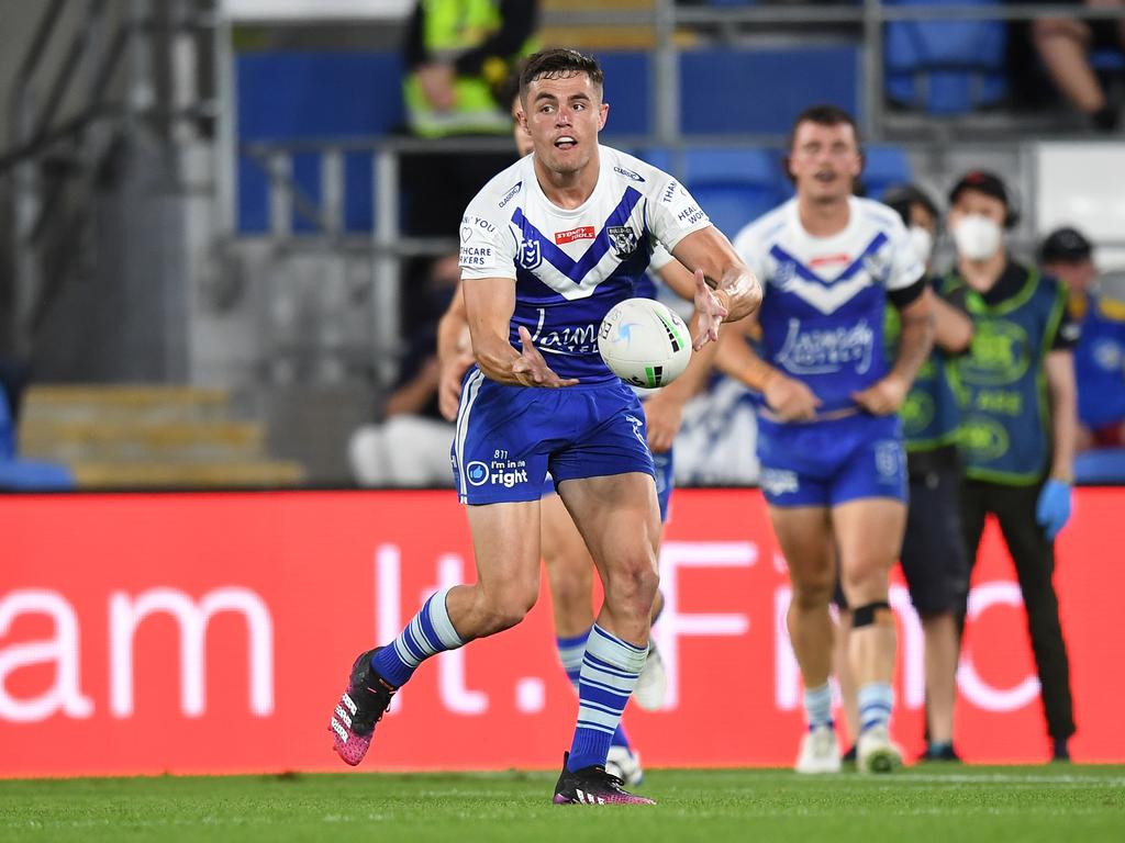 Kyle Flanagan hasn’t given up on starting in the halves for the Bulldogs in 2022. Picture: NRL PHOTOS