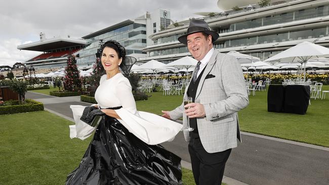 Michael and Kelly Carty from Bendigo enjoying the day. Picture: Alex Coppel.