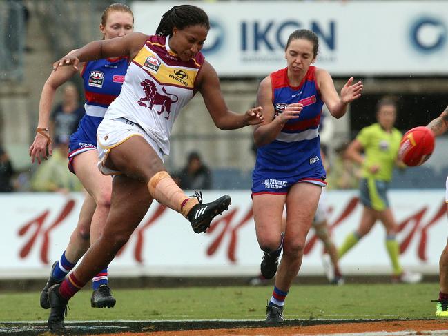 Star Sabrina Frederick-Traub will again spearhead the Lions’ hopes in 2019. Picture: AAP