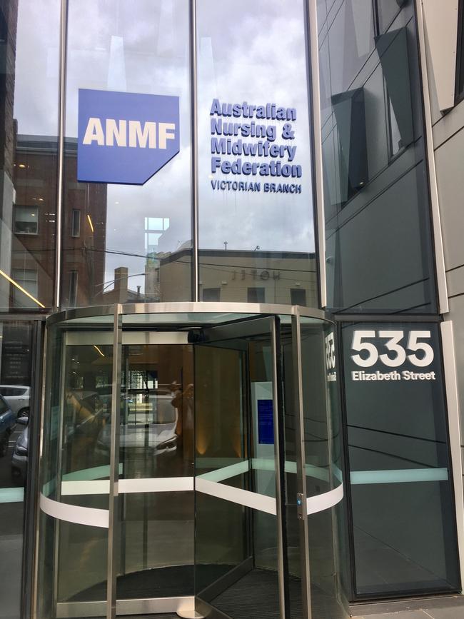 Entrance to ANMF’s headquarters in North Melbourne.