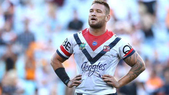 Jared Waerea-Hargreaves and the Roosters forwards struggled against the Wests Tigers.