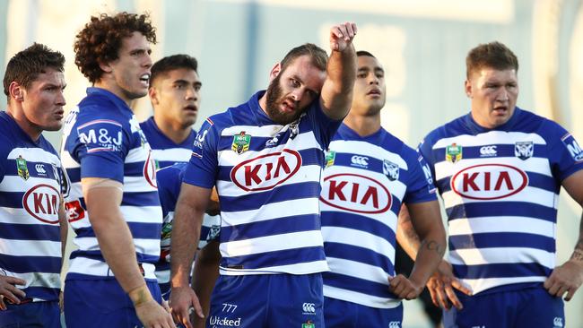 The Bulldogs had a tough day out against the Titans in Round 15. (AAP Image/Brendon Thorne)